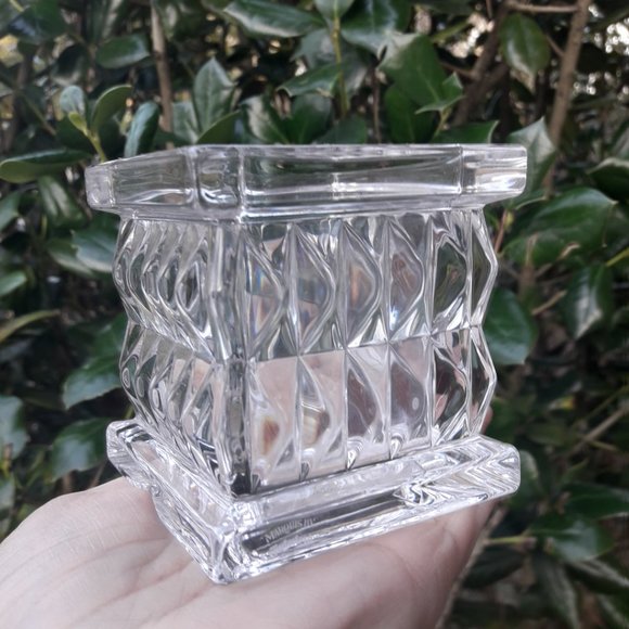 Crystal Vase Waterford Square Diamond Cut Clear Glass Marquis - Picture 6 of 16